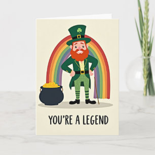 Legend Leprechaun Good Luck Card