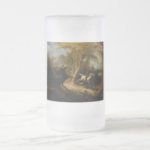Legend of Headless Horseman Halloween Ghost Frosted Glass Beer Mug