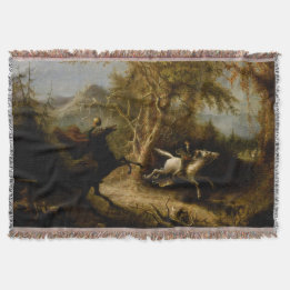 Legend of Headless Horseman Halloween Ghost Throw Blanket