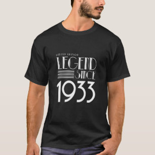Legend Since 1933 Vintage Noir Edition 89Th Birthd T-Shirt