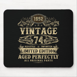 Legend Since 1952 Vintage 74th Birthday For Him Mouse Pad