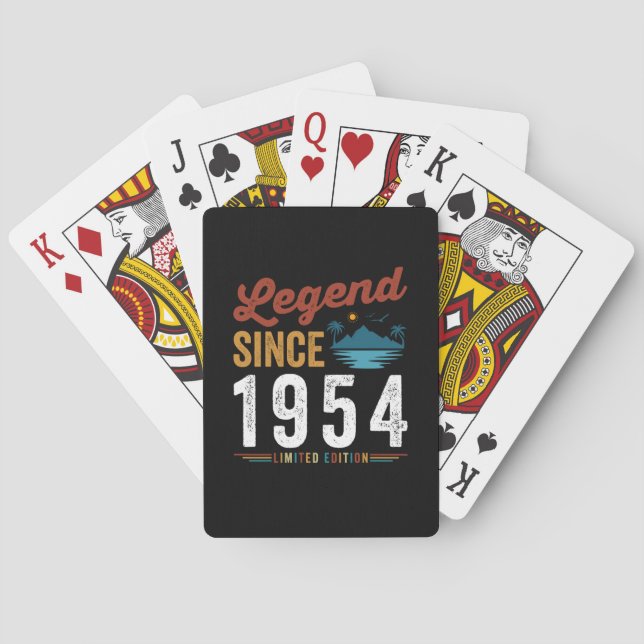 Legend Since 1954 Birthday Retro Vintage Playing Cards (Back)