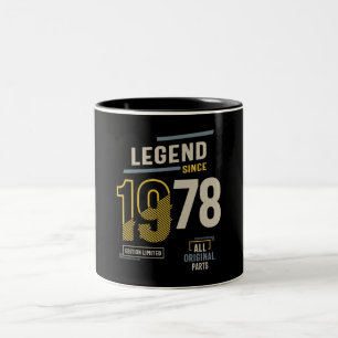 Legend Since 1978 45 birthday Two-Tone Coffee Mug