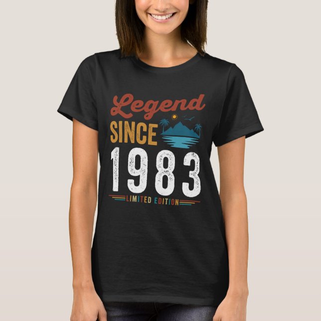 Legend Since 1983 Birthday Retro Vintage T-Shirt (Front)