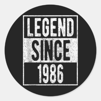 Legend Since 1986 Shirt 36 Year Old Gifts 36th Classic Round Sticker