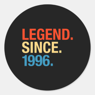 Legend Since 1996 Years Old Gifts 26th Birthday  Classic Round Sticker