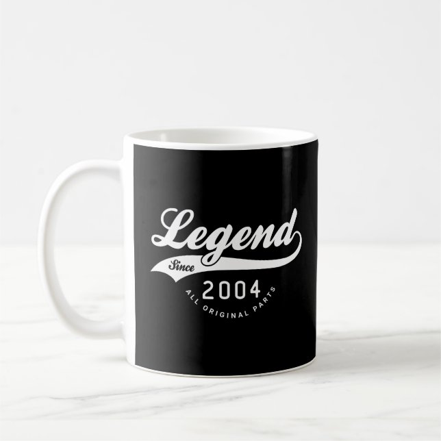 Legend Since 2004 Vintage Birthday Coffee Mug (Left)