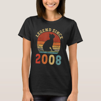 Legend Since 2008 Vintage 14th 14 Years Old Cat Bi T-Shirt