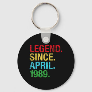 Legend Since April 1989 Bday Gifts 33rd Birthday Key Ring