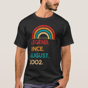 Legend Since August 2002 20th Birthday  Born In 20 T-Shirt