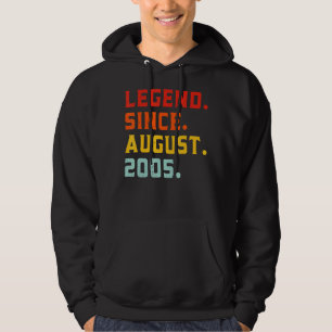 Legend Since August 2005 17 Years Old Vintage 17th Hoodie