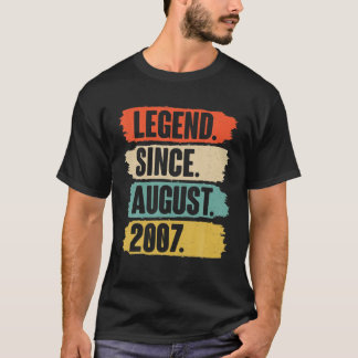 Legend Since August 2007 Birthday - Gift For 14 Ye T-Shirt