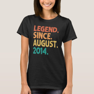Legend Since August 2014 8 Years Old 8th Birthday T-Shirt