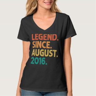 Legend Since August 2016 6 Years Old 6th Birthday T-Shirt