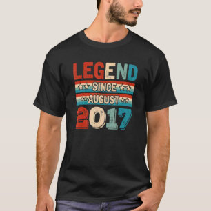 Legend Since August 2017 Retro 5 Years Old 5th Bir T-Shirt