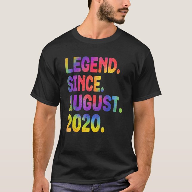 Legend Since August 2020 3 Years Old Tie Dye 3rd B T-Shirt (Front)