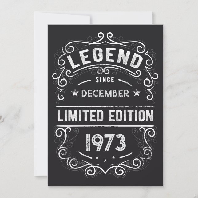 Legend Since Birthday Gift Invitation (Front)