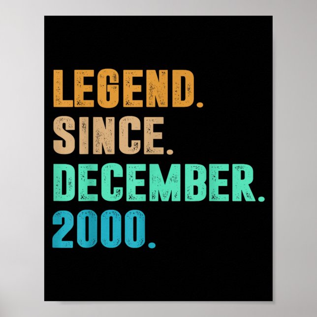 Legend Since December 2000 Birth Of Birthday 2000  Poster (Front)