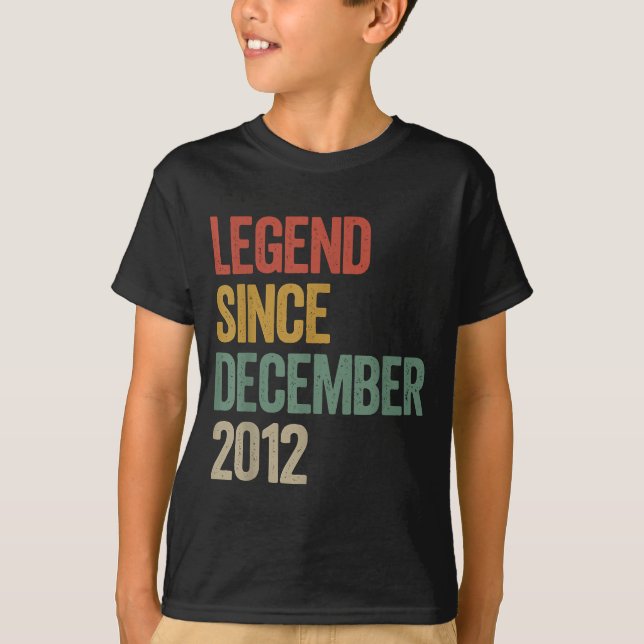 Legend Since December 2012 13th Birthday Retro Vin T-Shirt (Front)