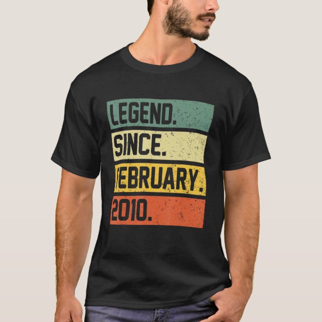 Legend Since February 2010 13th Birthday Gift 13 Y T-Shirt (Front)