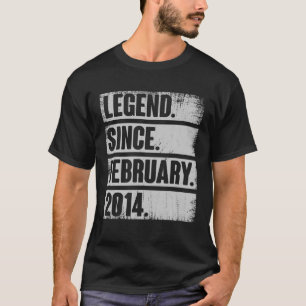 Legend Since February 2014 8 Year Old Gift 8Th Bir T-Shirt