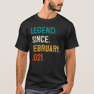 Legend Since February 2021 2nd Birthday  2 Year Ol T-Shirt