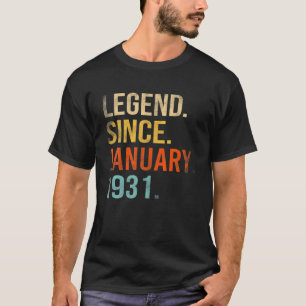 Legend Since January 1931 91Th Birthday 91 Year Ol T-Shirt