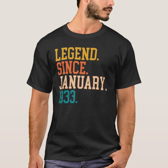 Legend Since January 1933 For Men Women January 19 T-Shirt (Front)