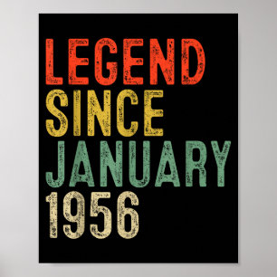 Legend Since January 1956 70th Birthday 70 Year Ol Poster