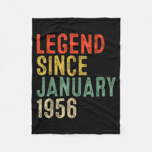 Legend Since January 1956 70th Birthday Gifts 70 Y Fleece Blanket