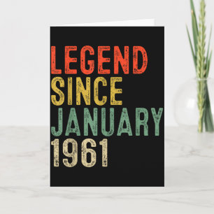 Legend Since January 1961 65th Birthday Gifts 65 Y Card