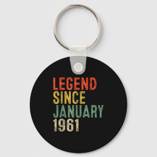 Legend Since January 1961 65th Birthday Gifts 65 Y Key Ring
