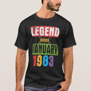 Legend Since January 1983 Happy Birthday 40 Years T-Shirt