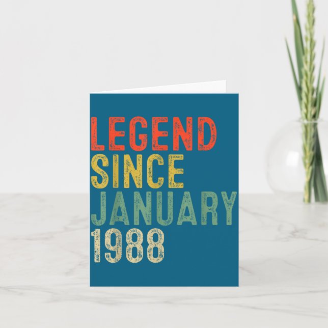 Legend Since January 1988 38th Birthday 38 Year Ol Card (Front)