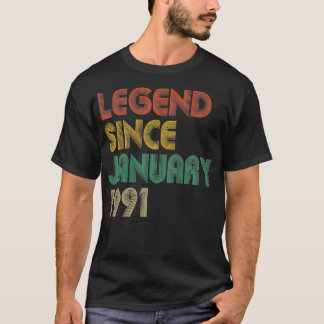 Legend Since January 1991 Retro 30 Years Old 30th T-Shirt