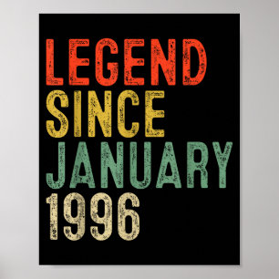 Legend Since January 1996 30th Birthday 30 Year Ol Poster