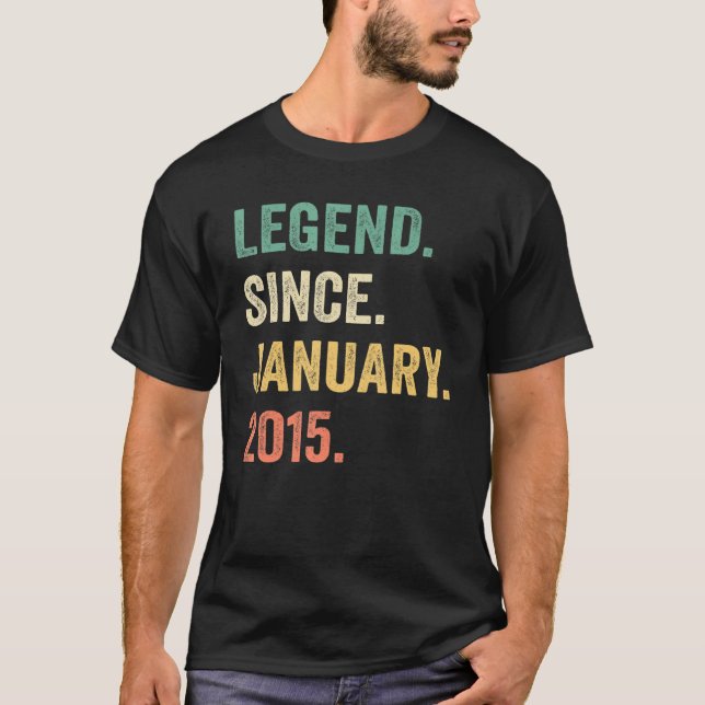 Legend Since January 2015 8th Birthday  8 Years Ol T-Shirt (Front)