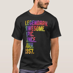Legend Since July 1957 Tie Dye 66 Years Old 66th B T-Shirt