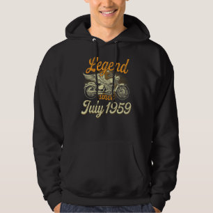 Legend Since July 1959 Age 63rd Birthday Motorcycl Hoodie