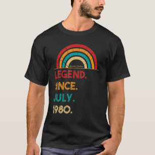 Legend Since July 1980 42nd Birthday Retro Born I T-Shirt