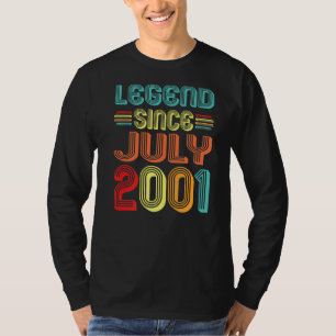 Legend Since July 2001 21st Birthday Vintage 21 Ye T-Shirt