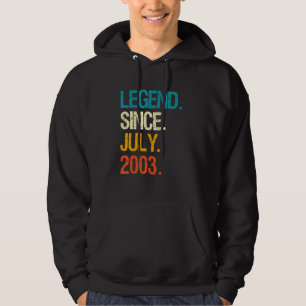 Legend Since July 2003 19 Year Old Bday 19th Birth Hoodie