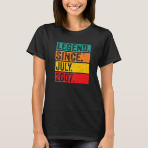 Legend Since July 2007 15th Birthday 15 Years Old T-Shirt