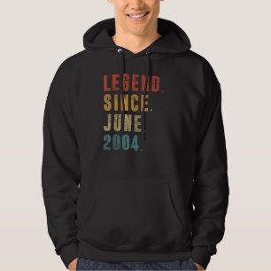 Legend Since June 2004 18th Birthday Gift 18 Years Hoodie