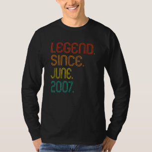 Legend Since June 2007 15th Birthday 15 Years Old T-Shirt