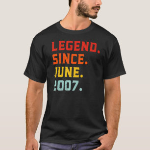 Legend Since June 2007 15th Birthday Vintage 15 Ye T-Shirt
