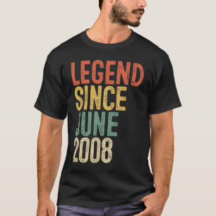 Legend Since June 2008 Kids 13th Birthday 13 Year  T-Shirt
