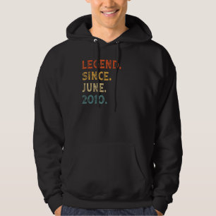 Legend Since June 2010 12 Years Old 12th Birthday Hoodie
