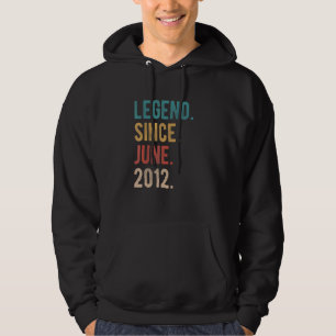 Legend Since June 2012 10 Year Old Bday 10th Birth Hoodie