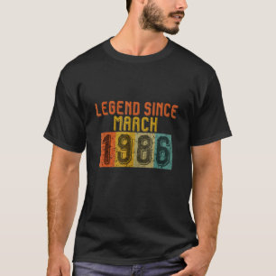Legend Since March 1986 36th Birthday S Vintage T-Shirt